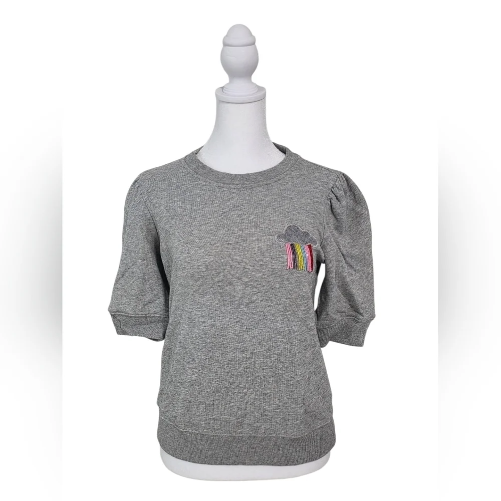 Kate Spade Rain Or Shine Gray Sweatshirt Size XS